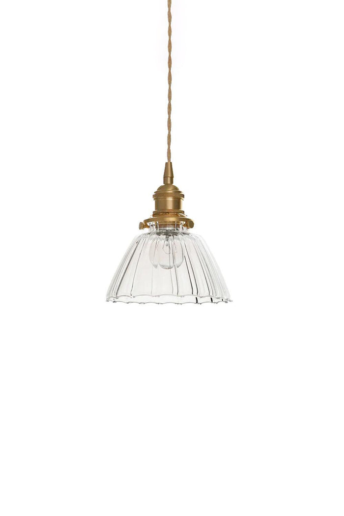 Ledbury Retro Ribbed Glass Pendant Light | SamuLighting