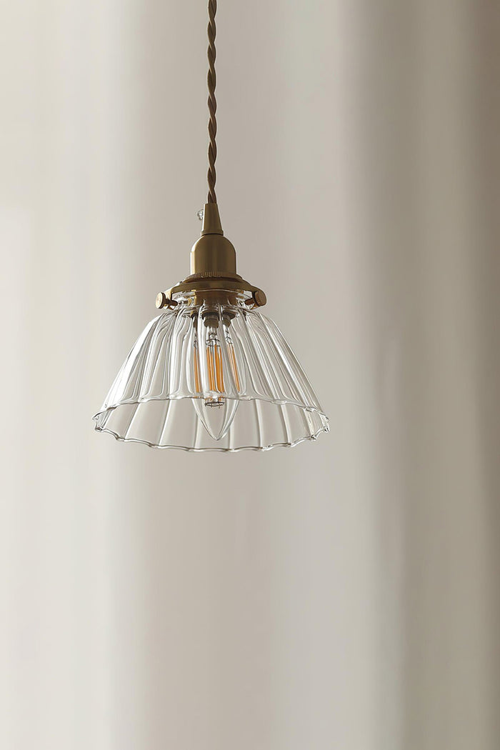 Ledbury Retro Ribbed Glass Pendant Light - view 3 | SamuLighting