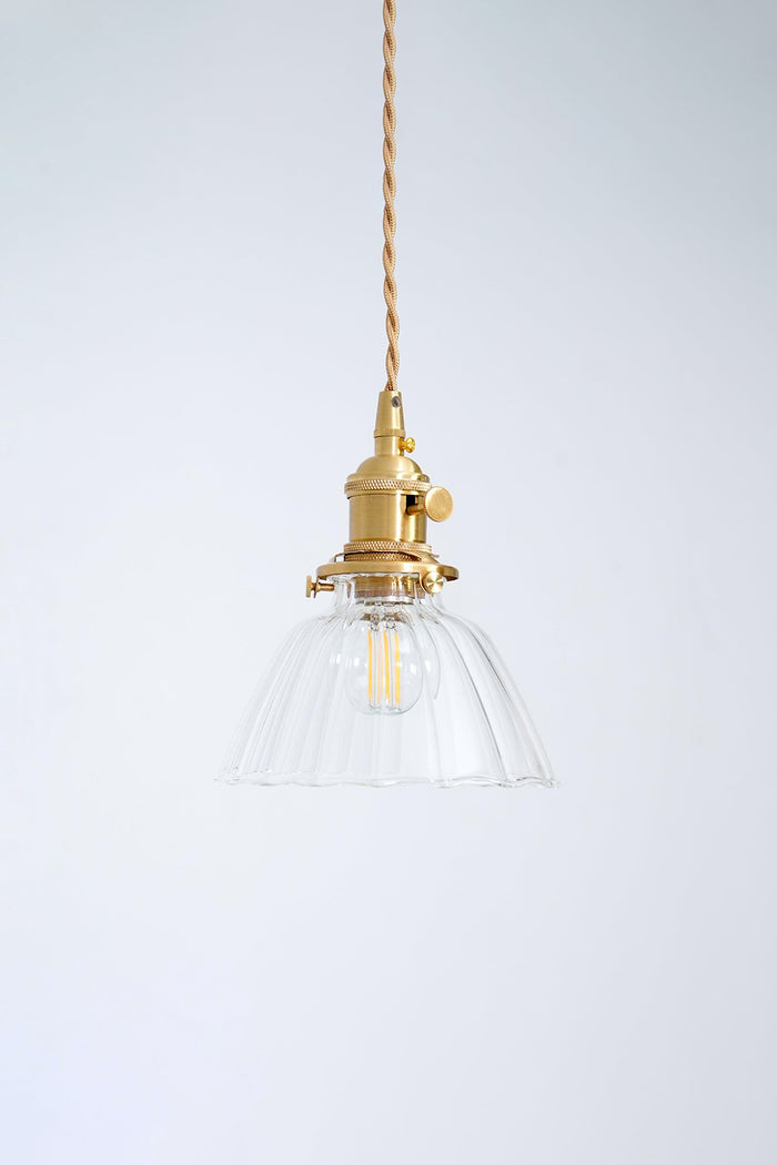 Ledbury Retro Ribbed Glass Pendant Light - view 4 | SamuLighting