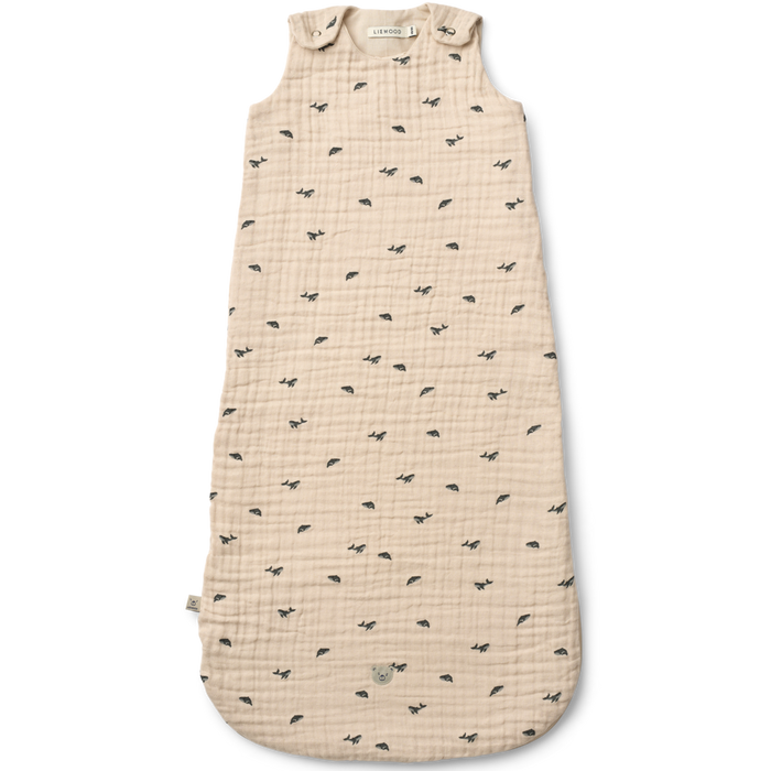 Liewood - Flora Printed Sleeping Bag - Mini Whale / Sandy - Mabel & Fox