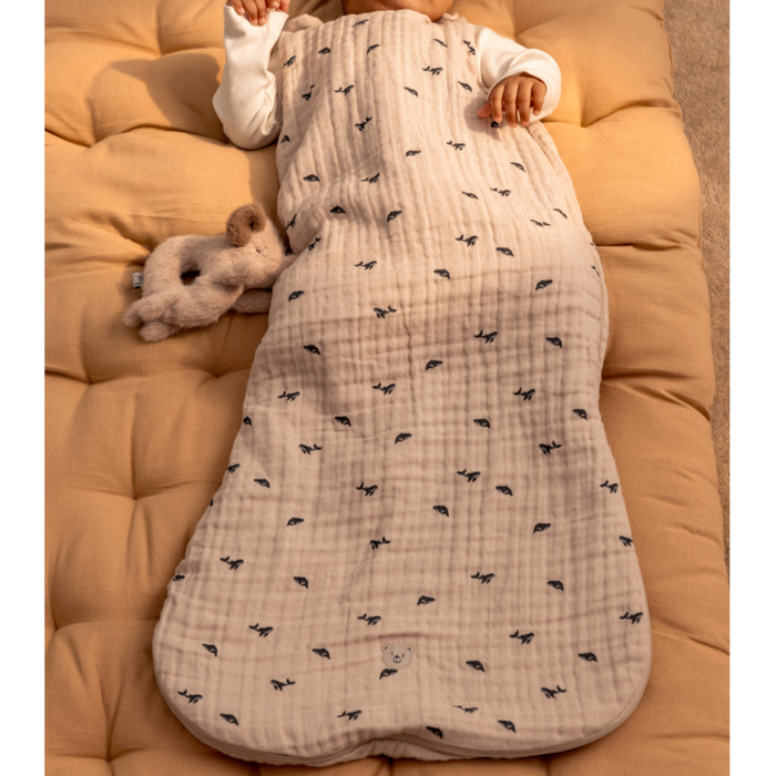 Liewood - Flora Printed Sleeping Bag - Mini Whale / Sandy - Mabel & Fox