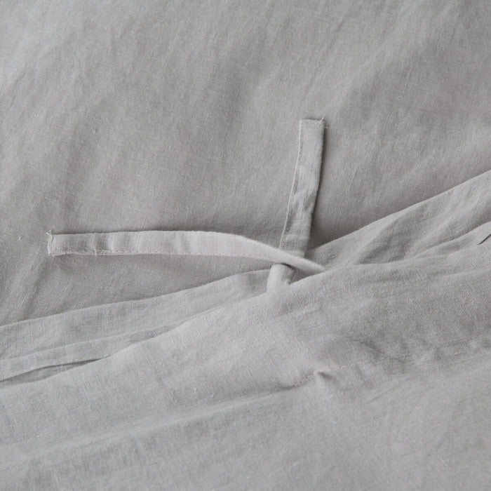 Light Grey French Linen Duvet Cover close-up detail | Soak and Sleep
