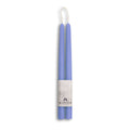 12" pair of lilac purple beeswax taper candles with white bluecorn label and white background