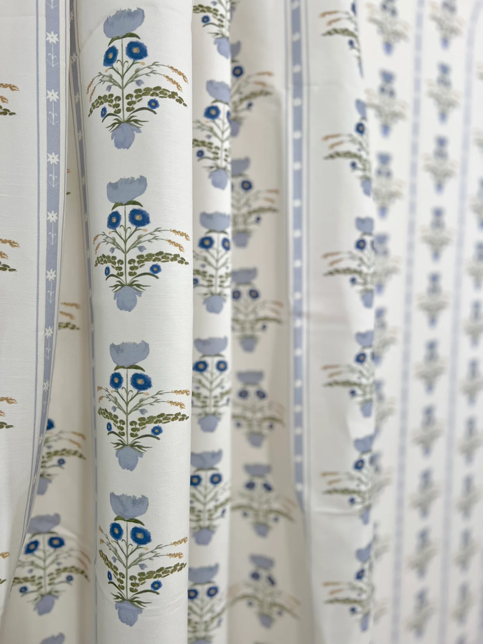 Lotus Garden in Blue Wallpaper