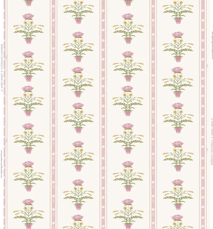 Lotus Garden in Rose Wallpaper