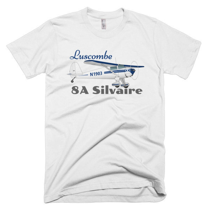 Luscombe 8A Silvaire (Blue) Airplane T-shirt - Personalized with Your N#