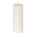 Luxe Collection Natural Glow 3x8 Textured Ribbed LED Candle