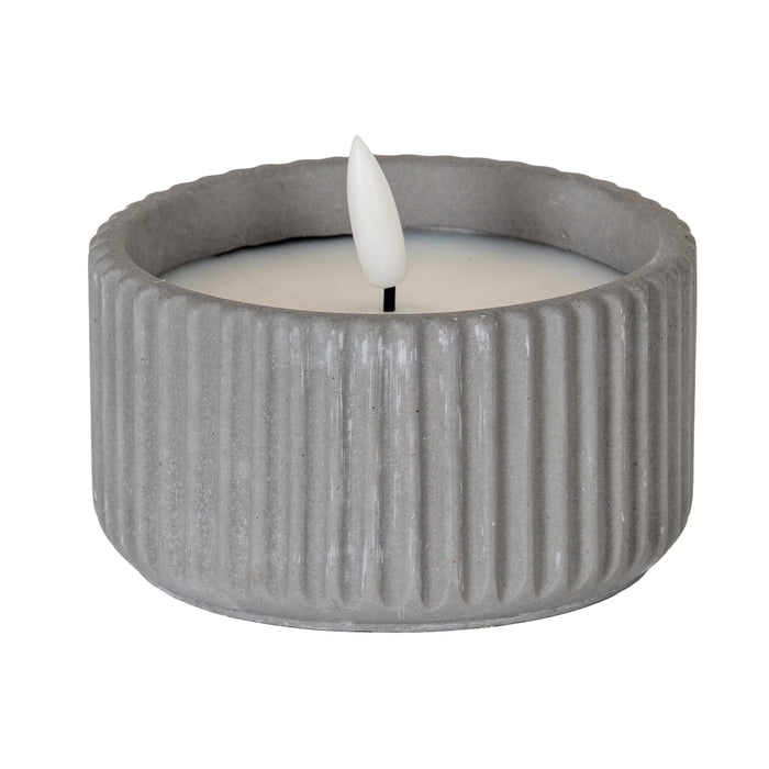 Luxe Collection Natural Glow Ribbed Small Led Candle