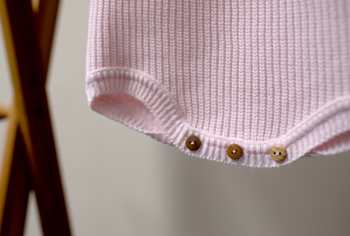 Mabel & Fox - Knitted Romper - Pink - Mabel & Fox