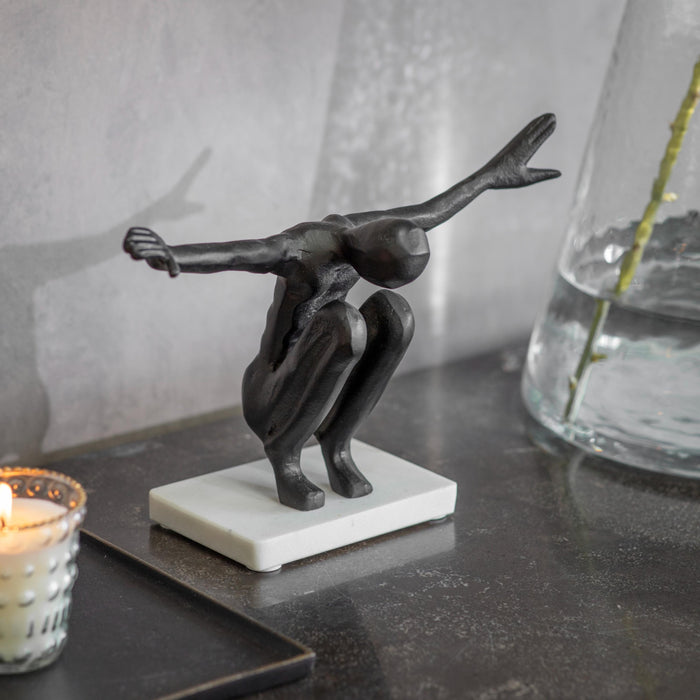 Macleod Man with Outstretched Arms on Marble Base