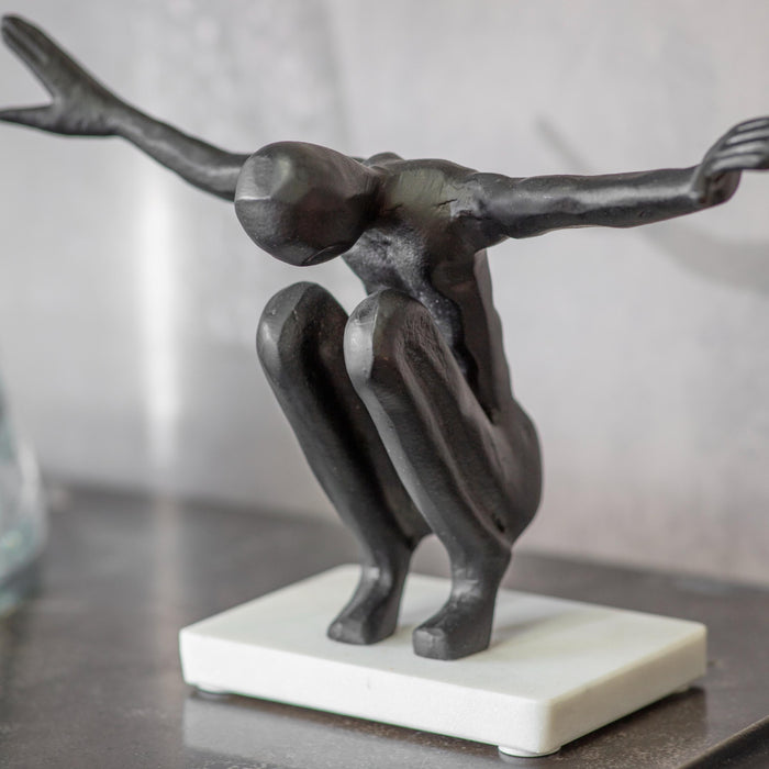 Macleod Man with Outstretched Arms on Marble Base