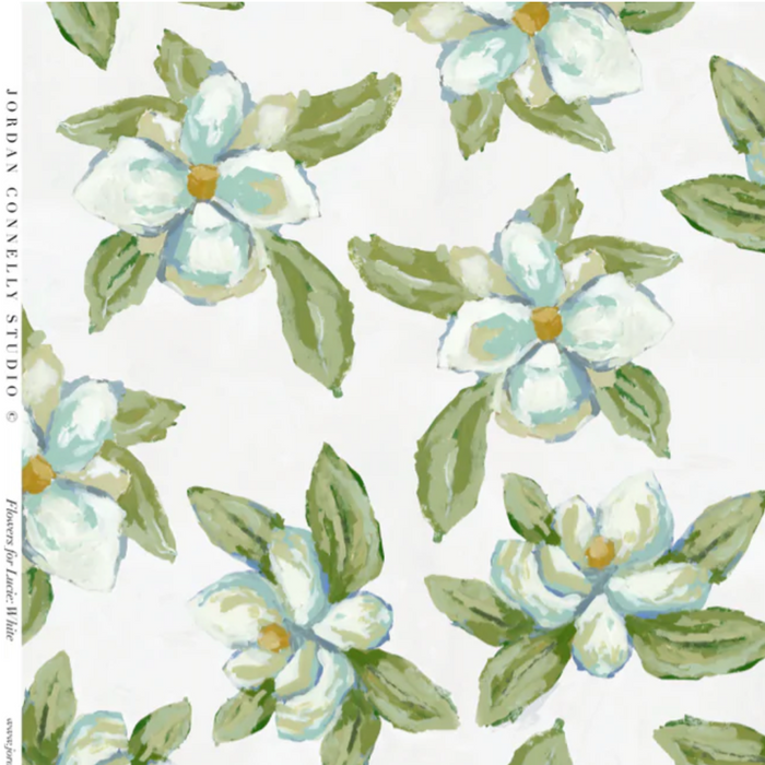 Magnolias for Lucie in White Wallpaper
