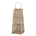 Medium Silo Wicker Lantern With Glass Holder