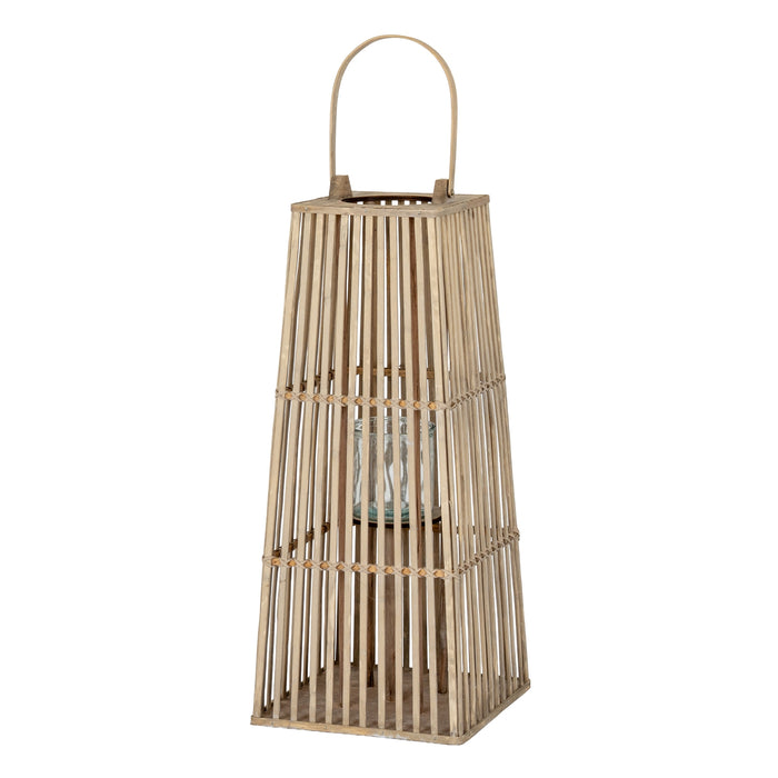 Medium Silo Wicker Lantern With Glass Holder