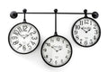 Metal Wall Clocks, Set of 3 Hanging