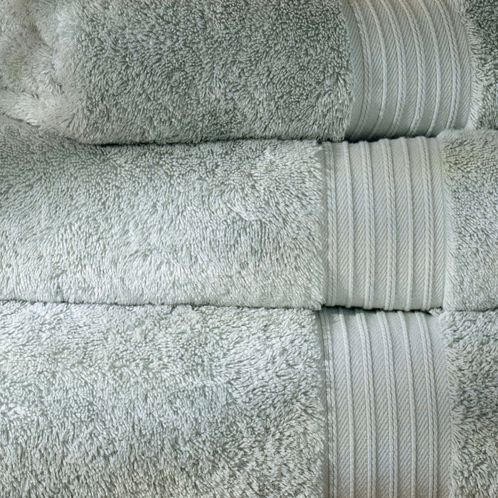 Mineral Blue Egyptian Cotton Hand Towel bedroom detail | Soak and Sleep