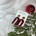 Mini Lucy Plaid Arch Clay Earrings
