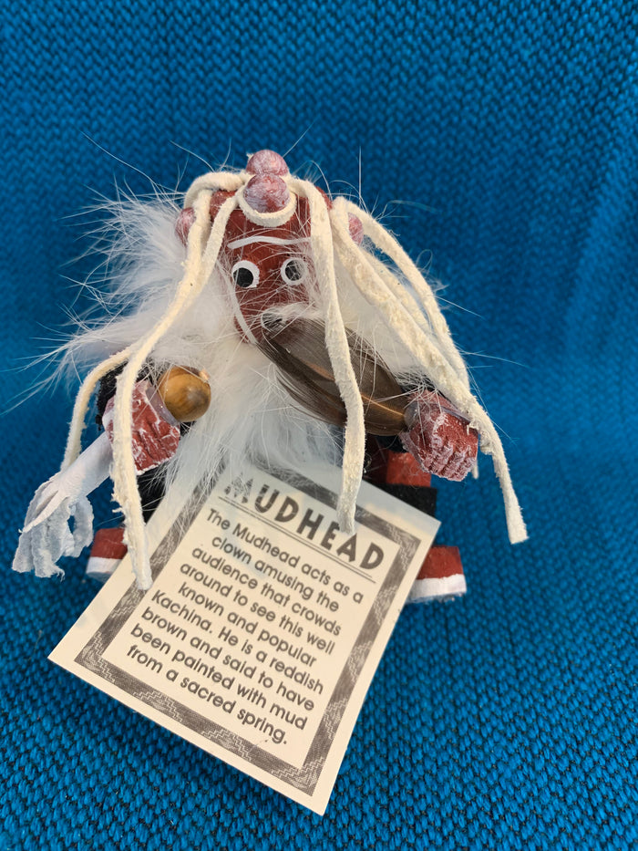 Miniature Sitting Mud Head Kachina; Approx 3” tall; Navajo Artist Fran Yazzie