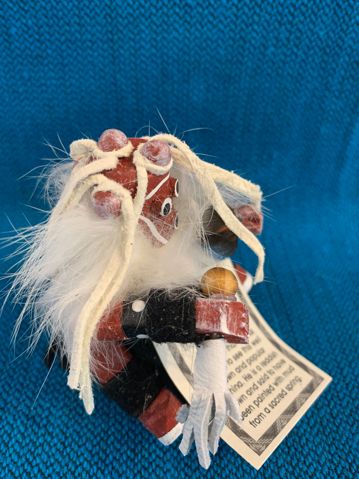 Miniature Sitting Mud Head Kachina; Approx 3” tall; Navajo Artist Fran Yazzie