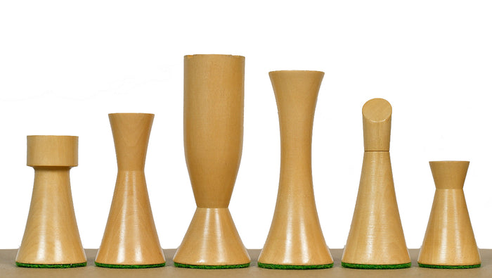 Minimalist Midnight Contemporary Chess Pieces Ebonized Boxwood 3.4"- King