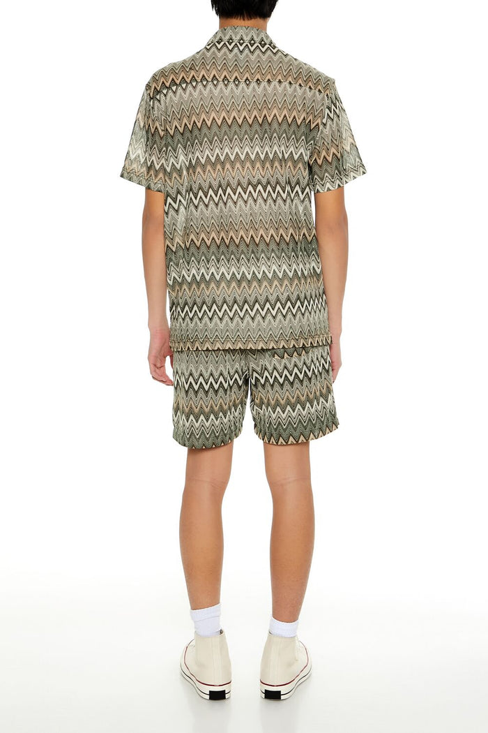 Multi Zigzag Drawstring Shorts