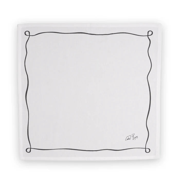 NAPKIN SET OF 4 - well framed - white
