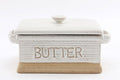 Natural Ceramic Butter Dish 19cm