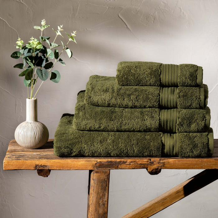 Olive Green Egyptian Cotton Hand Towels