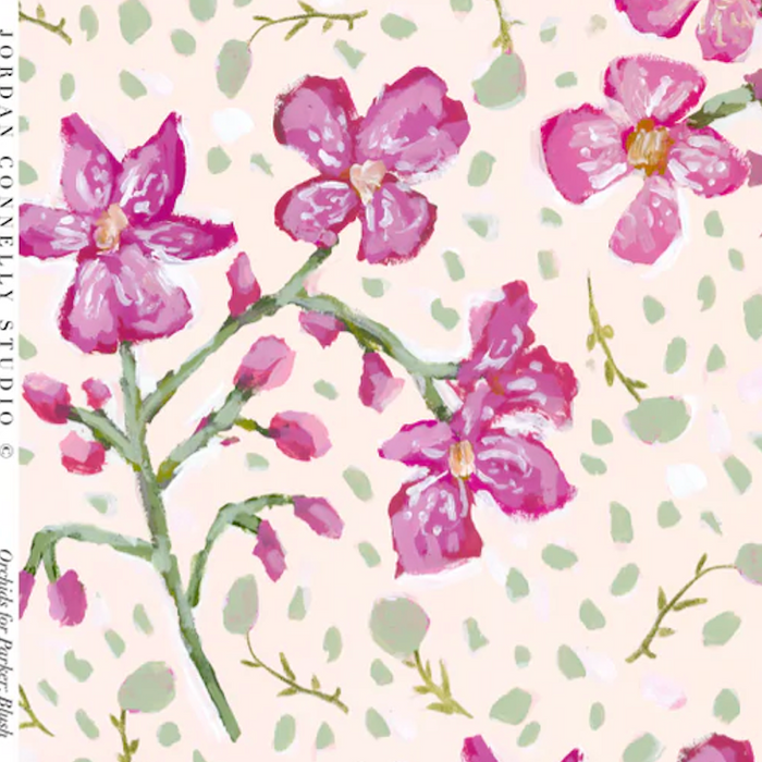 Orchids for Parker in Blush Wallpaper