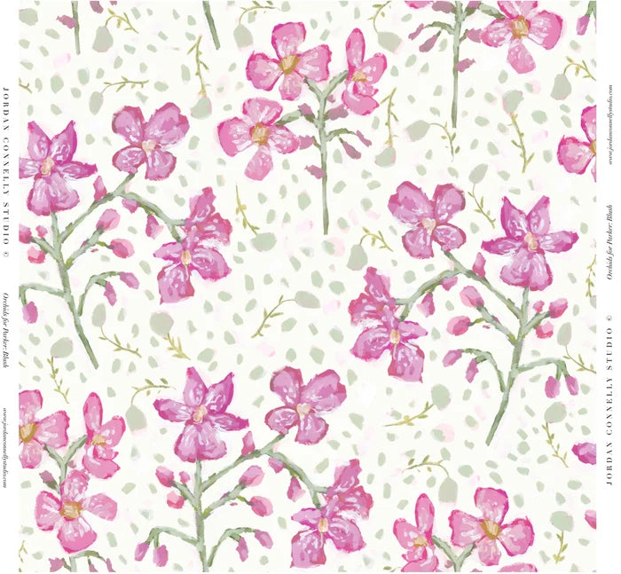 Orchids for Parker in Cream Wallpaper