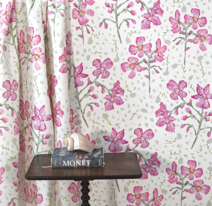 Orchids for Parker in Cream Wallpaper