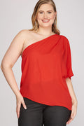 Out & About One Shoulder Top - Curvy