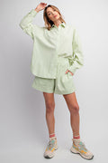 Party Started Green Soft Shorts - Curvy