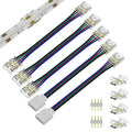PAUTIX 10mm 4 Pin Connectors Kit for COB RGB LED Strip Lights