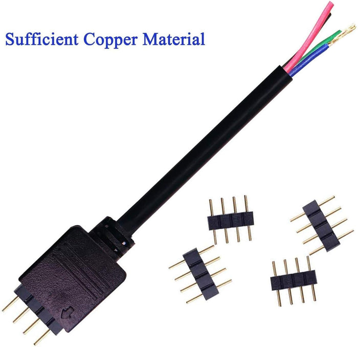 PAUTIX 2-Pack DC 1 Female to 2 Way 4 Pins Splitter Cable for RGB LED Strip