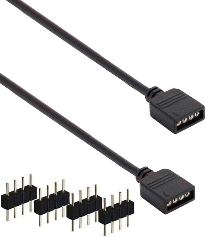 PAUTIX 2-Pack DC 1 Female to 2 Way 4 Pins Splitter Cable for RGB LED Strip