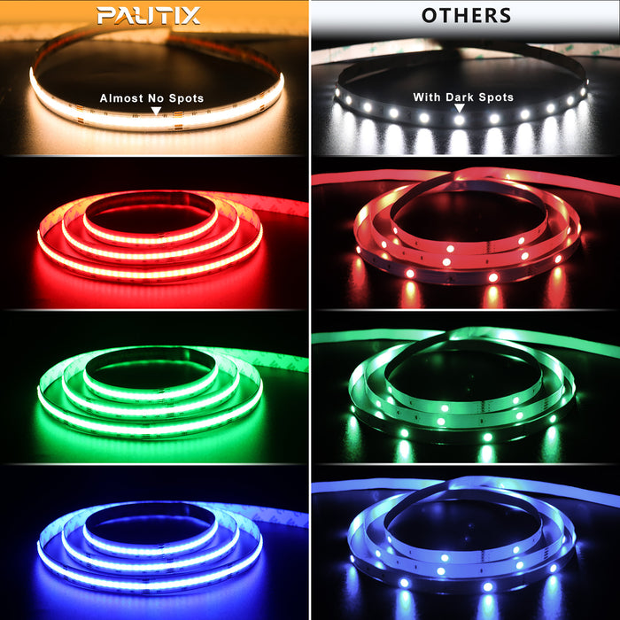 PAUTIX 24V 2700K RGBW COB LED Strip Lights,20ft/6.1m