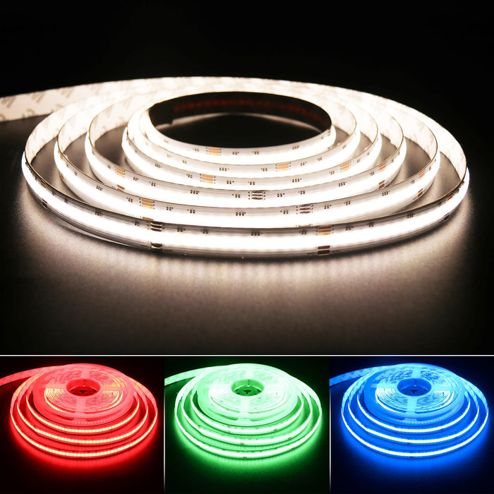  PAUTIX 24V 4000K RGBW COB LED Strip Lights, 20ft/6.1m,896LEDs/m