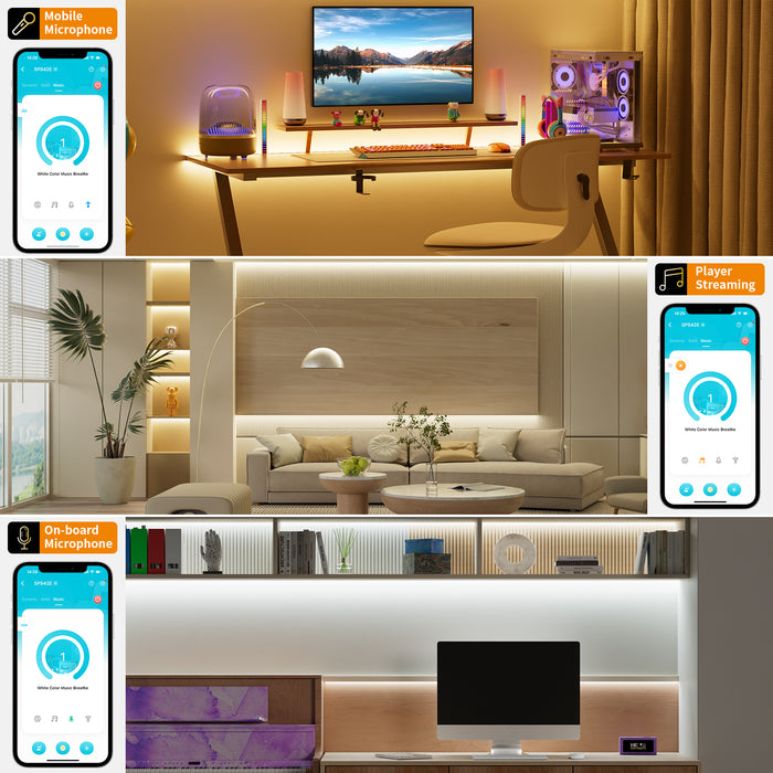 PAUTIX 24V CCT COB LED Strip Lights Kit, 32.8ft,Work with Alexa/Google Assistant