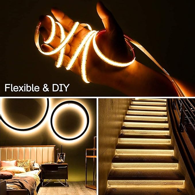 PAUTIX 24V CCT COB LED Strip Lights,16.4ft/5m