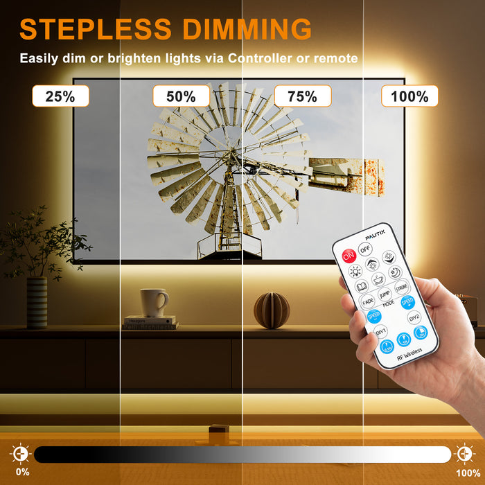 PAUTIX 24V COB LED Strip Kit,16.4ft/5m Dimmable 2700K