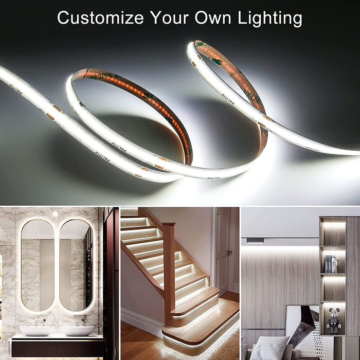 PAUTIX 24V COB LED Strip Lights ,48ft/15m,5000K