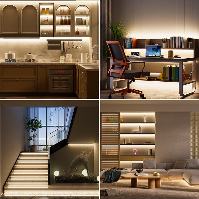PAUTIX 24V COB LED Strip Lights Kit, 65.6ft/20m,4000K,Work with Alexa/Google Assistant