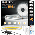 PAUTIX 24V COB LED Strip Lights Kit, 65.6ft/20m,6000K,Work with Alexa/Google Assistant