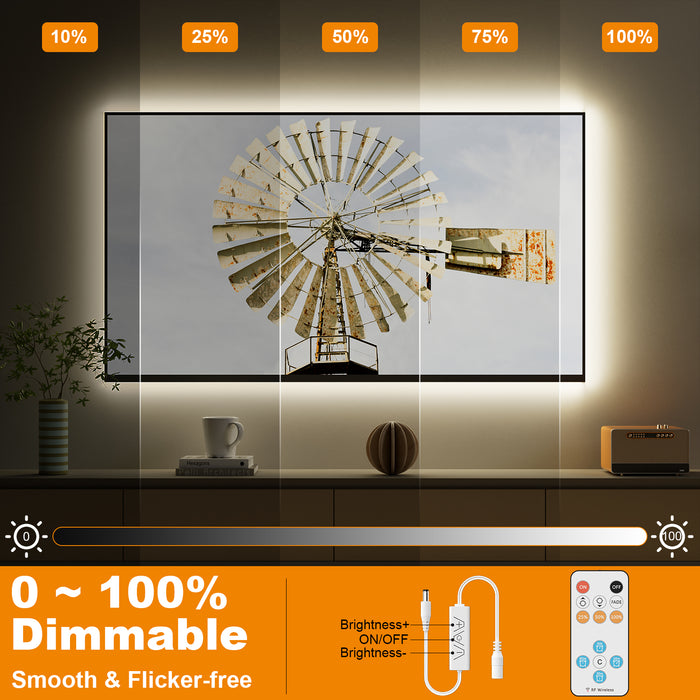 PAUTIX 24V COB LED Strip Lights Kit,16.4ft/5m Dimmable 4000K
