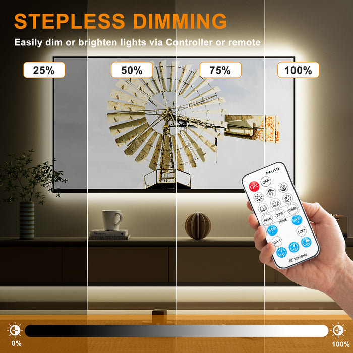 PAUTIX 24V COB LED Strip Lights Kit,16.4ft/5m Dimmable 4000K