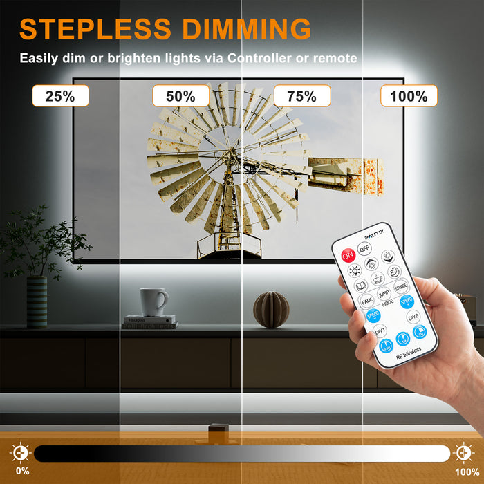 PAUTIX 24V COB LED Strip Lights Kit,16.4ft/5m Dimmable 6500K