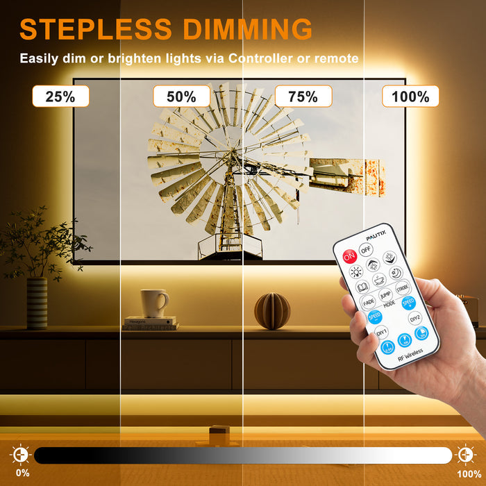 PAUTIX 24V COB LED Strip Lights Kit,20ft/6.1m Dimmable 2000K