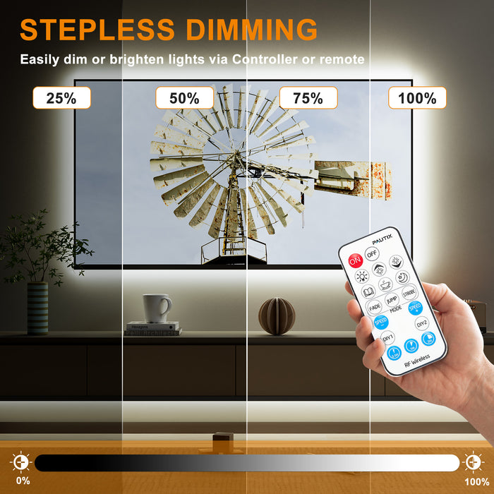 PAUTIX 24V COB LED Strip Lights Kit,20ft/6.1m Dimmable 5000K
