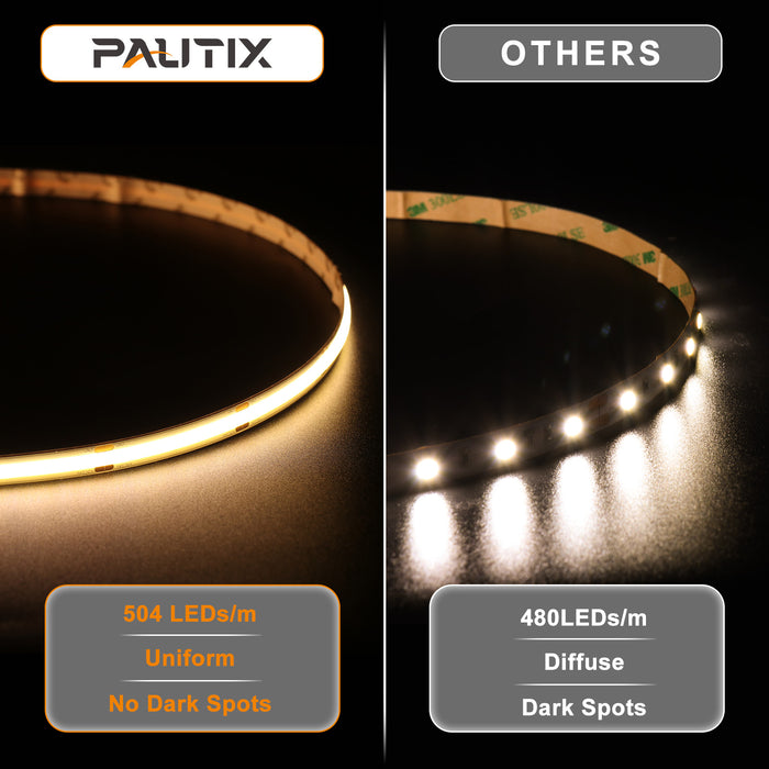 PAUTIX 24V COB LED Strip Lights Kit,24ft/7.5m Dimmable 2700K
